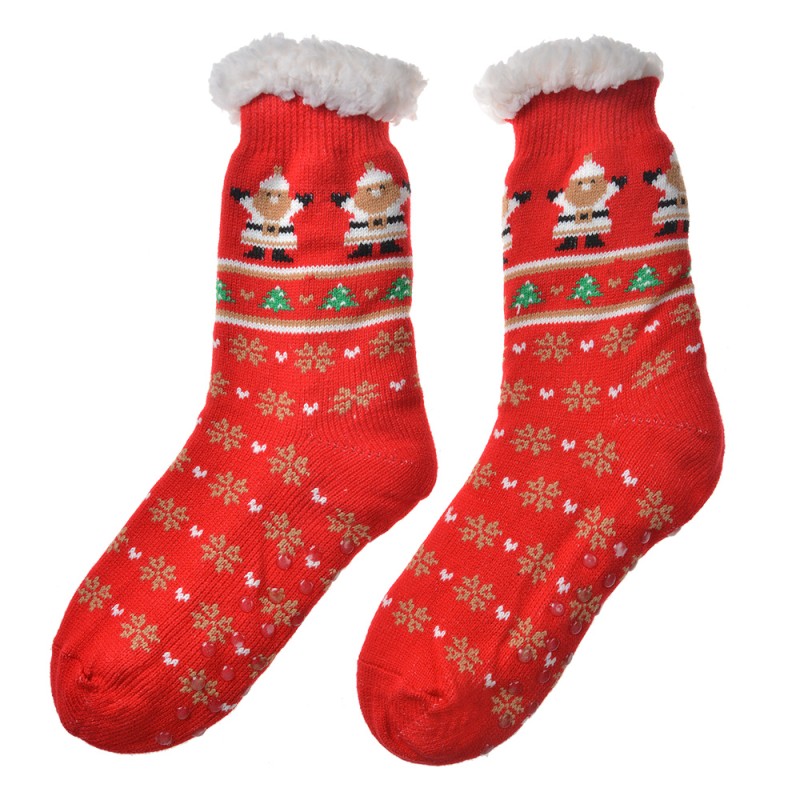 Clayre & Eef Chaussettes de Noël one size Rouge Synthétique