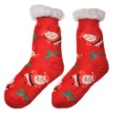 Clayre & Eef Chaussettes de Noël one size Rouge Synthétique Père Noël