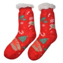 Clayre & Eef Chaussettes de Noël one size Rouge Synthétique Sapins de Noël