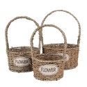 Clayre & Eef Storage Basket Set of 3 Brown Seagrass