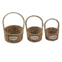 Clayre & Eef Storage Basket Set of 3 Brown Seagrass