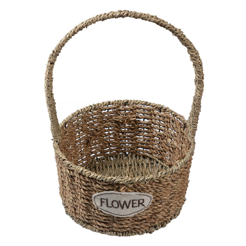 Clayre & Eef Storage Basket Set of 3 Brown Seagrass