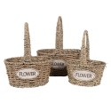 Clayre & Eef Storage Basket Set of 3 Brown Seagrass