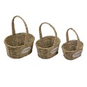 Clayre & Eef Storage Basket Set of 3 Brown Seagrass