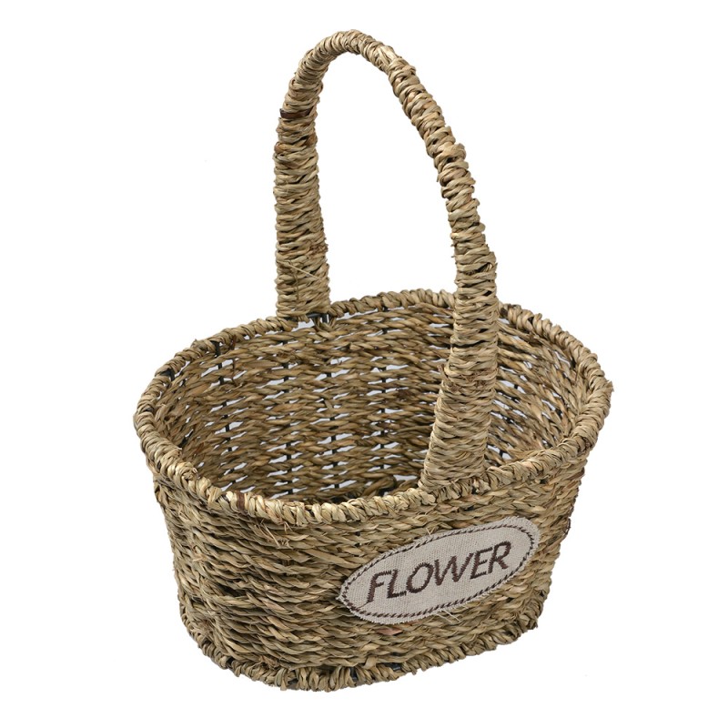 Clayre & Eef Storage Basket Set of 3 Brown Seagrass