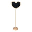 Clayre & Eef Tableau noir 8x5x27 cm Noir Bois En forme de coeur