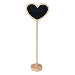 Clayre & Eef Chalkboard 8x5x27 cm Black Wood Heart-Shaped