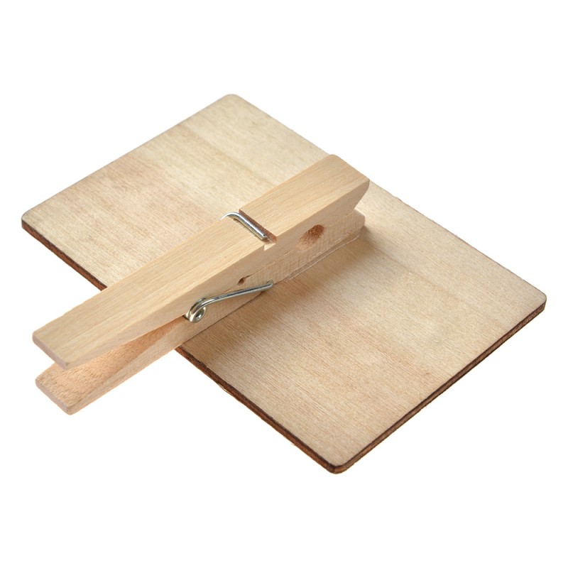 Clayre & Eef Krijtbord 8x2x8 cm Zwart Hout