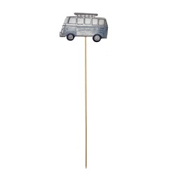 Clayre & Eef Stecchino per piante Autobus 27 cm Grigio Legno