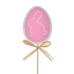 Clayre & Eef Plant stake Egg 30 cm Pink Wood