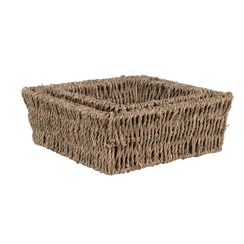 Clayre & Eef Storage Basket Set of 3 Brown Seagrass