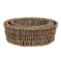 Clayre & Eef Storage Basket Set of 3 Brown Seagrass Rectangle