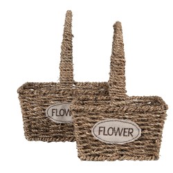 Clayre & Eef Storage Basket Set of 2 Brown Seagrass