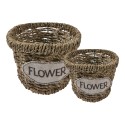 Clayre & Eef Storage Basket Set of 2 Ø 16 / Ø 13 cm Brown Seagrass