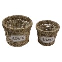 Clayre & Eef Storage Basket Set of 2 Ø 16 / Ø 13 cm Brown Seagrass