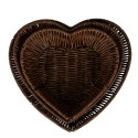 Clayre & Eef Basket Set of 3 Brown Plastic Heart-Shaped