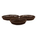 Clayre & Eef Serving Platter Set of 3 Ø 28 / Ø 25/ Ø 22 cm Brown Plastic Round