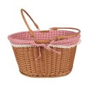 Clayre & Eef Basket with Handle 38x30x21 cm Brown Plastic