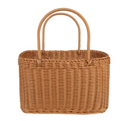 Clayre & Eef Panier avec Poignée 34x21x19/34 cm Marron Plastique