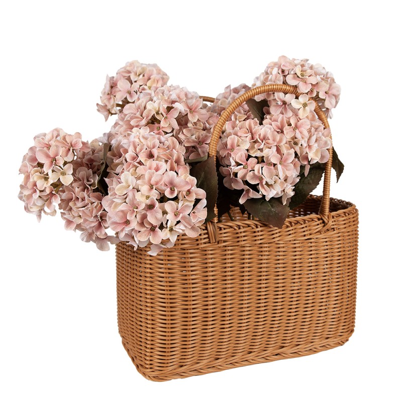 Clayre & Eef Basket with Handle 34x21x19/34 cm Brown Plastic