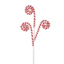 Clayre & Eef Décoration de Noël Canne en sucre d'orge 66 cm Rouge Plastique