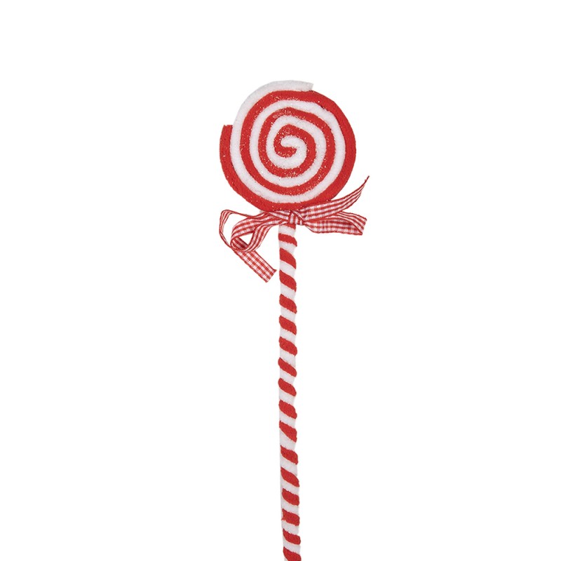 Clayre & Eef Christmas Decoration Lollipop 41 cm Red White Plastic