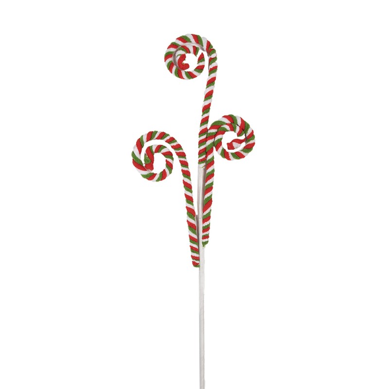 Clayre & Eef Kerstdecoratie Lolly 68 cm Rood Groen Kunststof