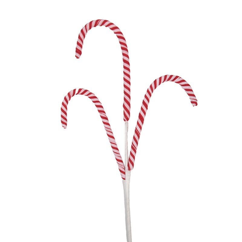 Clayre & Eef Décoration de Noël Canne en sucre d'orge 70 cm Rouge Plastique