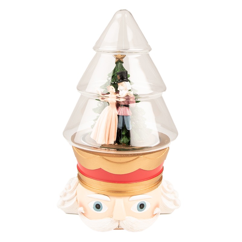 Clayre & Eef Cloche Nutcracker 15x13x24 cm Red Green Plastic Glass