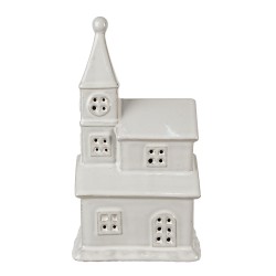 Clayre & Eef Decorative House with LED 23 cm Beige Porcelain