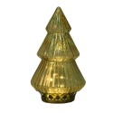 Clayre & Eef Kerstdecoratie met LED-verlichting Kerstboom Ø 13x23 cm Goudkleurig Glas