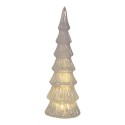 Clayre & Eef Christmas Decoration with LED Lighting Christmas Tree Ø 11x32 cm White Glass