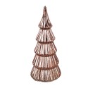 Clayre & Eef Christmas Decoration with LED Lighting Christmas Tree Ø 9x21 cm Copper colored Plastic