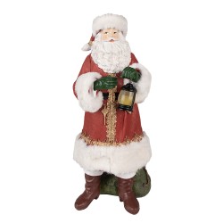 Clayre & Eef Figurine Santa Claus 21x18x45 cm Red Polyresin