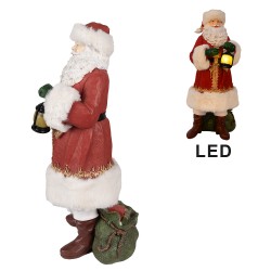 Clayre & Eef Statuetta Babbo Natale  21x18x45 cm Rosso Poliresina