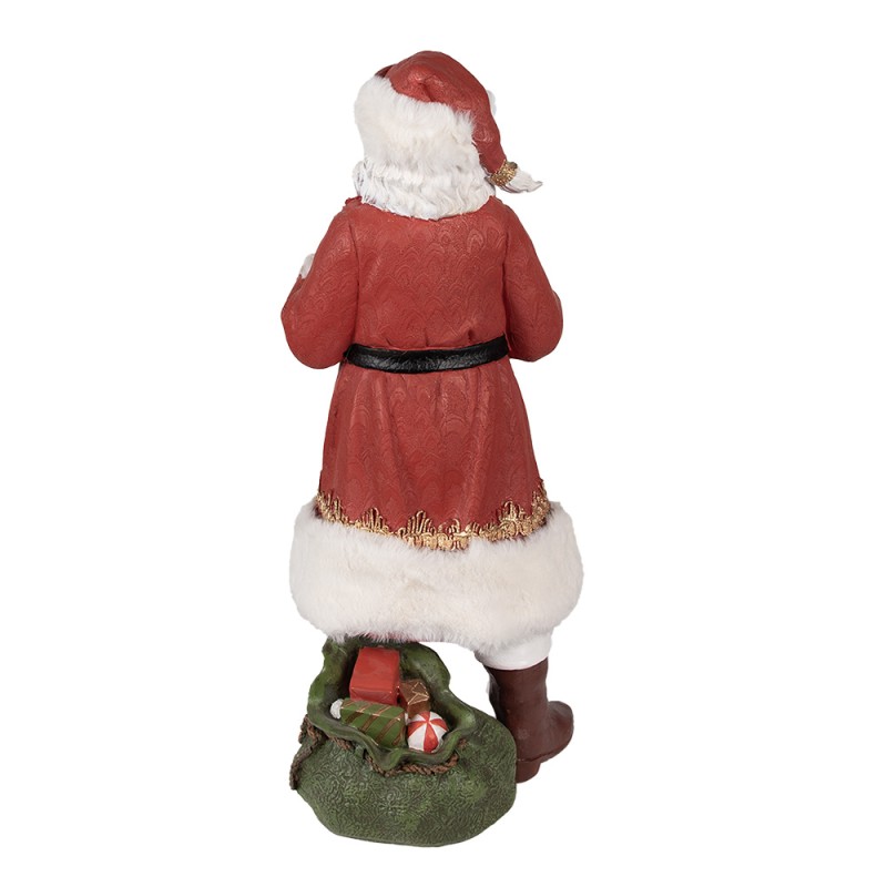 Clayre & Eef Beeld Kerstman 21x18x45 cm Rood Polyresin