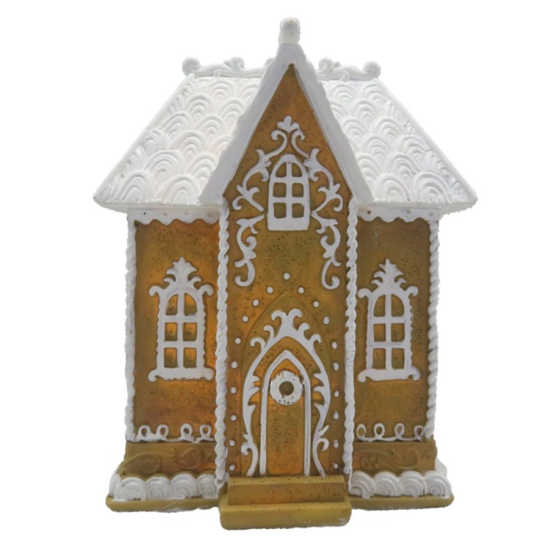 Clayre & Eef Gingerbread house with LED 12x9x15 cm Brown Plastic