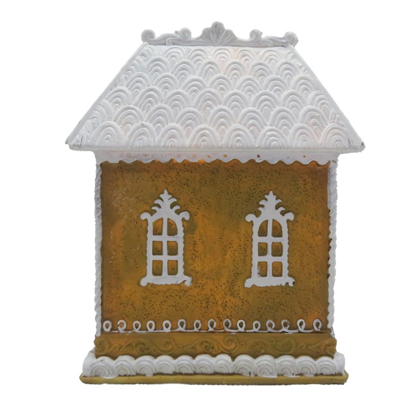 Clayre & Eef Gingerbread house met LED 12x9x15 cm Bruin Kunststof