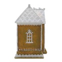 Clayre & Eef Gingerbread house met LED 12x9x15 cm Bruin Kunststof