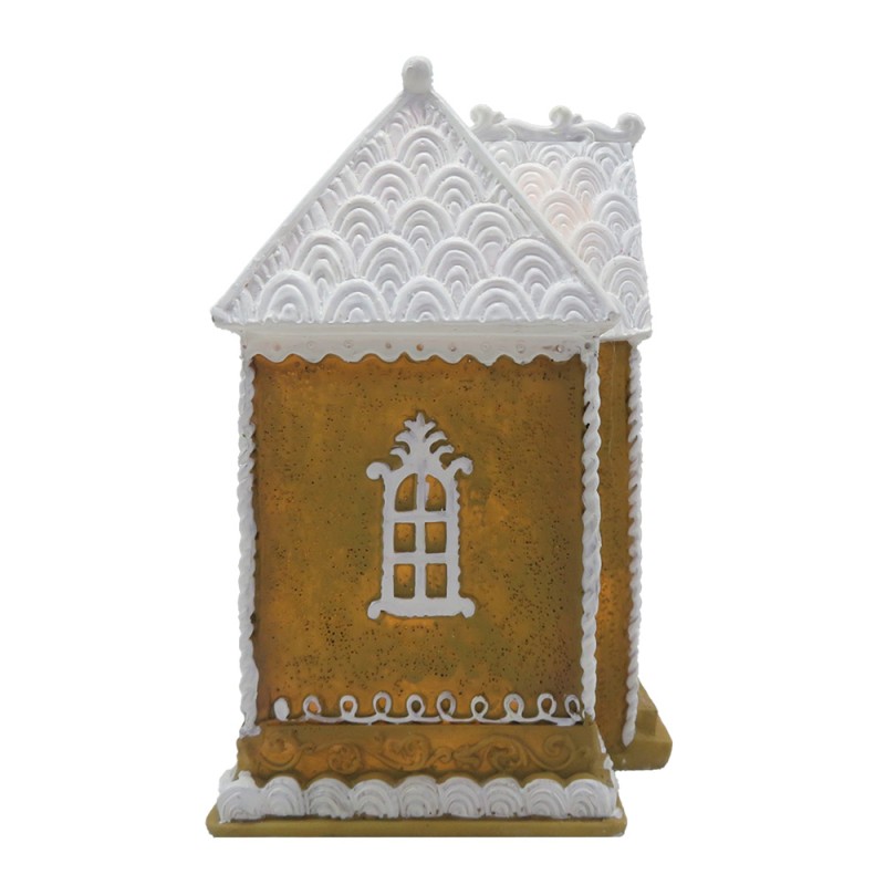 Clayre & Eef Gingerbread house with LED 12x9x15 cm Brown Plastic