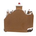 Clayre & Eef Kerstdecoratie met LED-verlichting en muziek 33x17x30 cm Bruin Kunststof Gingerbread house