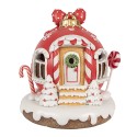 Clayre & Eef Decoratie Huis met LED Gingerbread house 14 cm Rood Kunststof