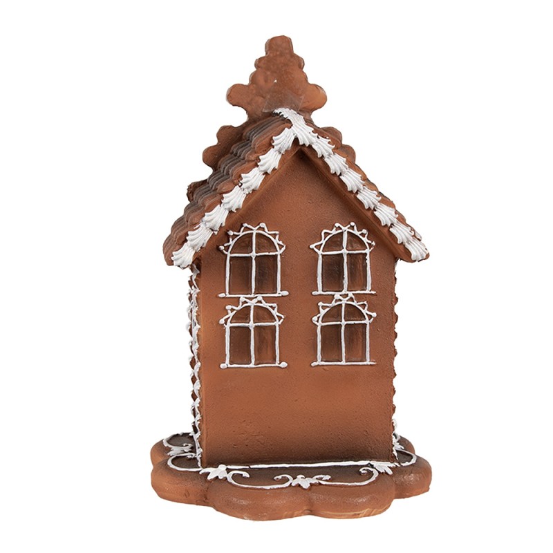 Clayre & Eef Gingerbread house met LED 20 cm Bruin Kunststof