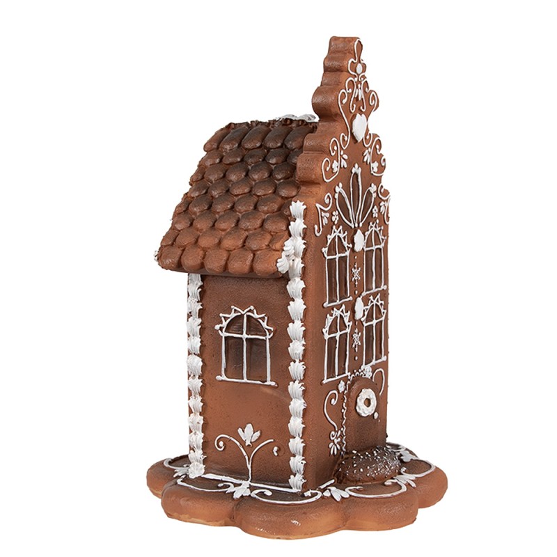 Clayre & Eef Gingerbread house met LED 20 cm Bruin Kunststof