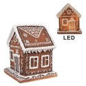 Clayre & Eef Casa di pan di zenzero con LED 13x13x15 cm Marrone Plastica