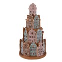 Clayre & Eef Gingerbread house with LED Ø 18x33 cm Brown Blue Plastic