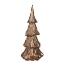 Clayre & Eef Décoration de Noël avec éclairage LED Sapin de Noël Ø 14x33 cm Couleur or Marron Plastique