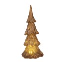 Clayre & Eef Christmas Decoration with LED Lighting Christmas Tree Ø 14x33 cm Gold colored Brown Plastic