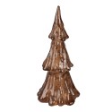 Clayre & Eef Décoration de Noël avec éclairage LED Sapin de Noël Ø 12x24 cm Couleur or Marron Plastique