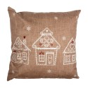 Clayre & Eef Housse de coussin 45x45 cm Marron Polyester Maison en pain d'épices